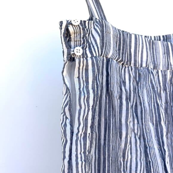 Jenni Kayne Summer Dress Midi Ink Striped Blue White Cotton Small Strappy - Picture 8 of 8